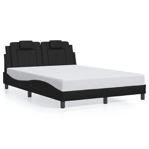 vidaXL Cadre de lit Viana sans matelas noir 140x200 cm similicuir