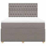 vidaXL Sommier à lattes de lit avec matelas Taupe 160x200 cm Tissu