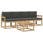 vidaXL Ensemble de canapés d'extérieur 5 pc Blanc et anthracite