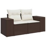 vidaXL Salon de jardin avec coussins 5 Pièces marron résine tressée
