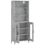 vidaXL Buffet haut Gris béton 69 5x34x180 cm Bois d'ingénierie
