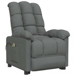 vidaXL Fauteuil électrique de massage Gris foncé Tissu