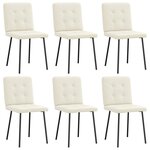 vidaXL Chaises à manger lot de 6 crème velours