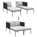 vidaXL Transat avec coussin Anthracite 115 x 153 x 69.5cm Acier