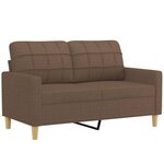 vidaXL Canapé 2 places avec oreillers décoratifs marron 120 cm tissu