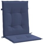 vidaXL Coussins de chaise à dossier bas lot de 2 bleu marine tissu