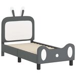vidaXL Cadre de lit pour tout-petit avec tête de lit Gris clair PU