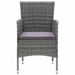 vidaXL Ensemble à manger de jardin coussins 7Pièces Résine tressée Gris