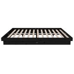vidaXL Cadre de lit sans matelas noir bois massif 140x190 cm
