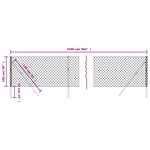 vidaXL Clôture à mailles losangées argenté 1x25 m