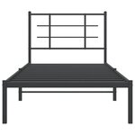 vidaXL Cadre de lit métal avec tête de lit noir 90x200 cm