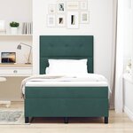 vidaXL Lit à ressort LED avec matelas Vert foncé 120 x 200 cm Velours