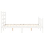 vidaXL Cadre de lit avec tête de lit blanc 140x190 cm bois massif