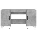 Bureau table poste de travail meuble d'ordinateur informatique étude 140 x 50 x 75 cm bois d'ingénierie gris 02_0023835