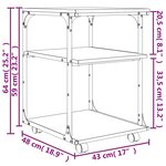 vidaXL Support d'imprimante à 3 niveaux sonoma gris 43x48x64 cm