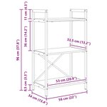 vidaXL Étagère Chêne noir 56 x 34 x 96 cm Bois d'ingénierie