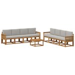 vidaXL Ensemble de canapés d'extérieur 9 pc Naturel et gris clair