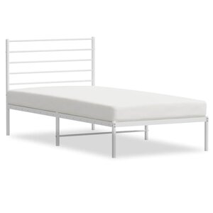 vidaXL Cadre de lit métal sans matelas et tête de lit blanc 100x200 cm