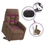 vidaXL Fauteuil inclinable de massage électrique Marron Tissu