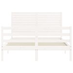 vidaXL Cadre de lit sans matelas blanc bois massif