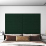 vidaXL Panneaux muraux 12 Pièces Vert foncé 90x15 cm Velours 1 62 m²