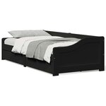 vidaXL Lit de jour avec 2 tiroirs sans matelas IRUN noir 90x200 cm