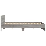 vidaXL Cadre de lit avec tête de lit sonoma gris 140x190 cm