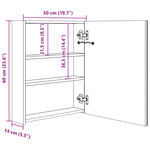 vidaXL Armoire de salle de bain à miroir à LED blanc et chêne