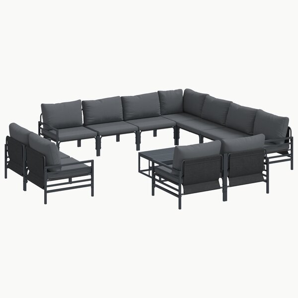 vidaXL Ensemble de canapé de jardin 12 Pièces Anthracite Acier