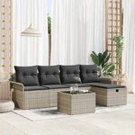 vidaXL Ensemble de canapé de jardin 6 Pièces Gris clair 251 x 117 x 85 cm