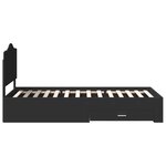 vidaXL Cadre de lit avec tiroir Noir 100 x 200 cm Bois d'ingénierie