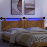 vidaXL Tête de lit suspendue Avec lumière LED Marron Velours