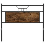 vidaXL Tête de lit chêne fumé 107 cm bois d'ingénierie et acier