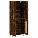 vidaXL Buffet haut Chêne fumé 69 5x34x180 cm Bois d'ingénierie