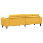 vidaXL Sofa en tissu avec coussin Jaune clair Tissu en velours côtelé