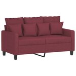 vidaXL Ensemble de canapés 4 Pièces avec coussins rouge bordeaux tissu