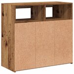 vidaXL Buffet et lumières LED vieux bois 80x35x75 cm bois d'ingénierie