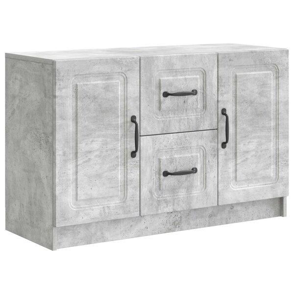 vidaXL Buffet Gris béton 89 x 34 5 x 57 cm Bois d'ingénierie
