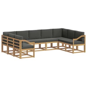 vidaXL Ensemble de canapés d'extérieur 9 pc Blanc et anthracite