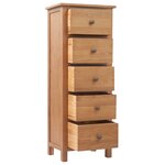 vidaXL Commode haute 45x32x110 cm Bois de chêne massif