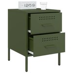 vidaXL Table de chevet vert olive 36x39x50 5 cm acier