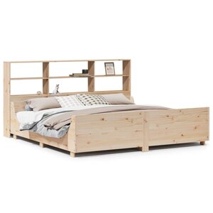 vidaXL Lit bibliothèque sans matelas 180x200 cm bois massif