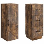vidaXL Ensemble de Meubles 2 Pièces Chêne fumé 33 x 34 5 x 87 cm