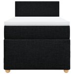 vidaXL Sommier à lattes de lit avec matelas Noir 90x200 cm Tissu