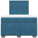 vidaXL Sommier à lattes de lit et matelas bleu 120x190 cm velours