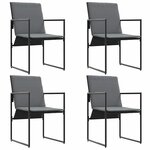 vidaXL Chaises de jardin 4 Pièces Noir et anthracite 50.5 x 59 x 81.5 cm