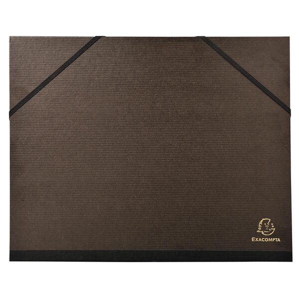 Carton À Dessin Kraft Noir Vernis Avec Élastiques 26x33 Cm - Pour Formats A4 Et 24x32 Cm - Noir - X 10 - Exacompta