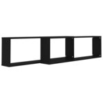 vidaXL Étagères cube murales 2 Pièces noir 100x15x30 cm bois d'ingénierie