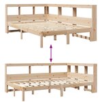 vidaXL Lit bibliothèque sans matelas 120x190 cm bois de pin massif
