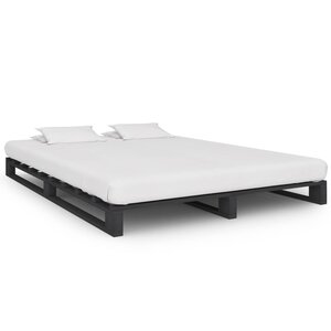 vidaXL Cadre de lit de palette sans matelas gris 140x200cm bois massif